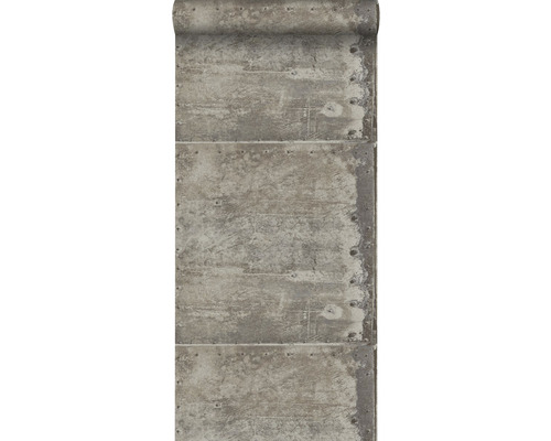 ORIGIN Vliesbehang 337229 Matières - Metal grote verweerde metalen platen grijs