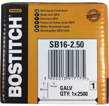 Bostitch SB16-2.50 brads, verzinkt, 65 mm, verpakking van 2500 stuks