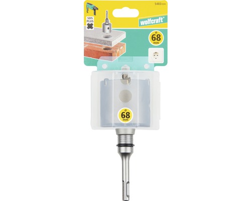 Wolfcraft gatenzaag met SDS Plus opname, 68 millimeter diameter, voor het boren in steen en metselwerk