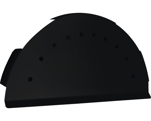 PRECIT Eindstuk voor nokvorst halfrond, RAL9005 zwart, 280 mm