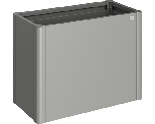 BIOHORT Plantenbak klassiek formaat 1x0,5 kwartsgrijs metallic 102x53x77 cm Rechthoekige metalen plantenbak voor buiten