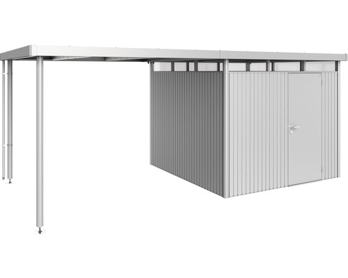 Metalen tuinhuis met carport