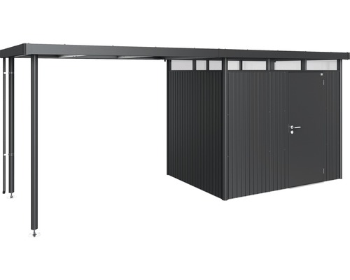 Stalen gereedschapsschuur met carport