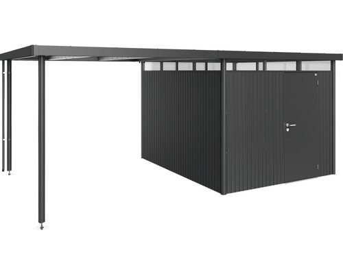 Metalen carport met gereedschapsschuur voor voertuigoverkapping en gereedschapsopslag