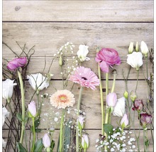 Diverse bloemen op houten achtergrond