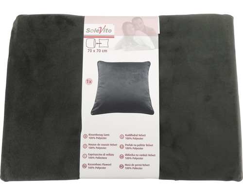 SoleVito fluwelen kussenhoes 70x70 cm van 100 procent polyester