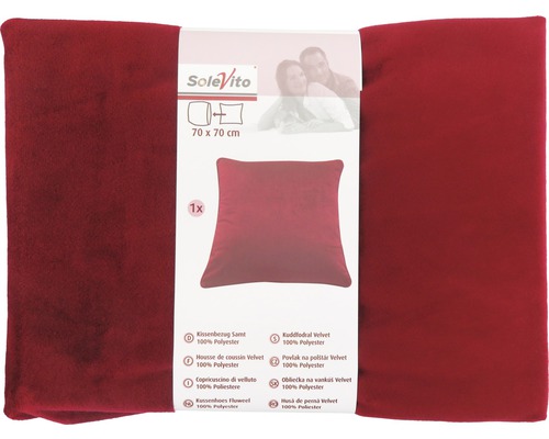 Verpakte kussenhoes van velvet, 70 bij 70 centimeter