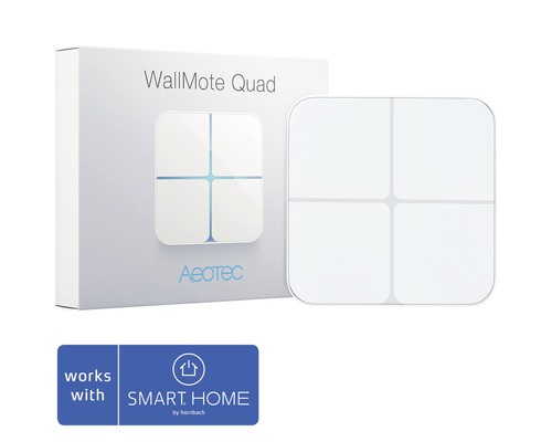 AEOTEC Draadloze wandschakelaar WallMote Quad wit