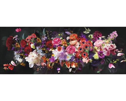 PURE LIVING Schilderij glas Bunch Of Flowers II 50x125 cm