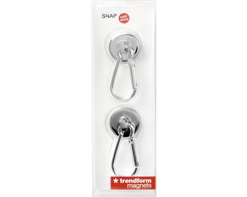Verpakking met twee magneten met karabijnhaken