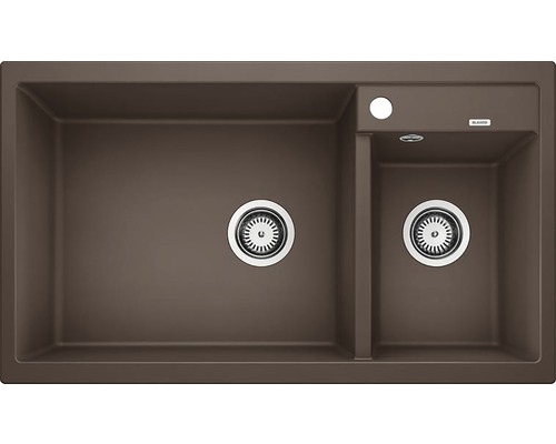 Spoelbak met twee bakken en afvoeren