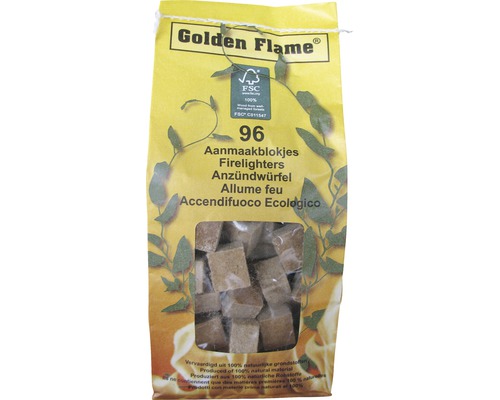 GOLDEN FLAME Aanmaakblokjes bruin 96 st Verpakking met 96 aanmaakblokjes