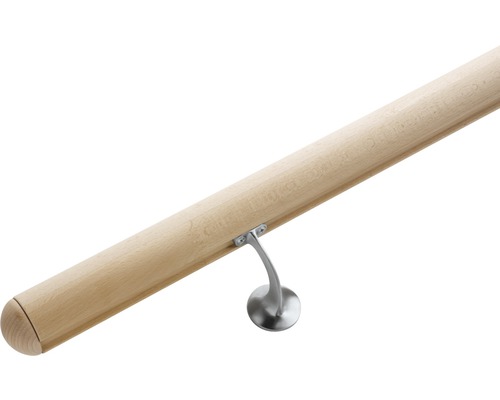 Houten trapleuning met houder