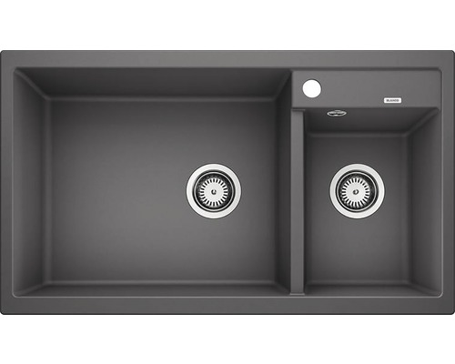 Spoelbak met twee spoelbakken en afvoeren