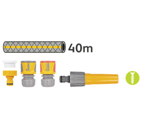 Tuinslangset 40 meter met spuit en aansluitstukken