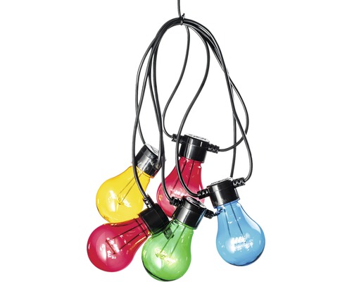 KONSTSMIDE Kerstverlichting LED lichtsnoer feestverlichting 20 lampen gekleurd 9,5 m Lichtsnoer met gekleurde gloeilampen