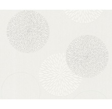 Behang met cirkelvormige bloemmotieven