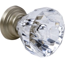 Glazen deurknop met metalen voet