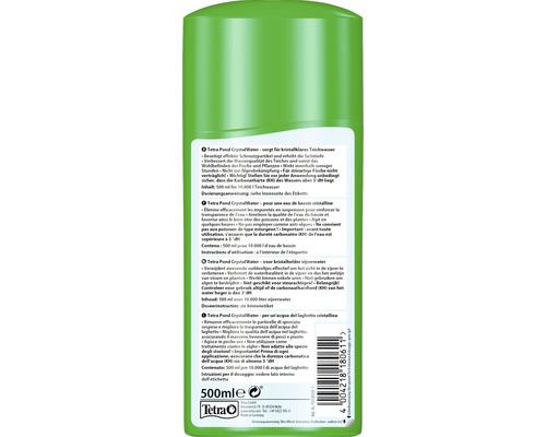 Tetra Pond Crystal Water voor kristalhelder vijverwater in een fles van 500 milliliter
