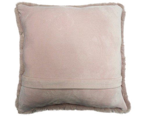 Vierkant kussen met rand van imitatiebont