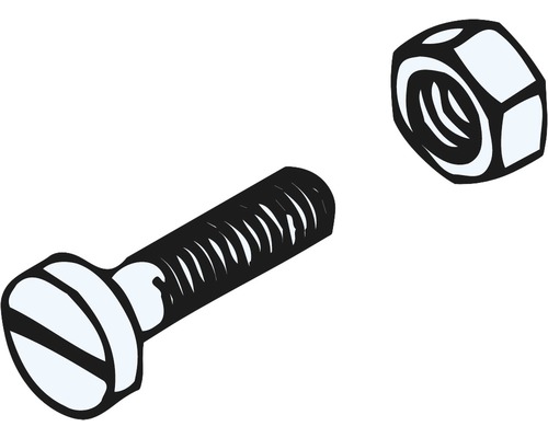 Schroef met gleuf en moer