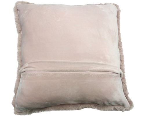 Decoratief kussen met bontrand en ritssluiting
