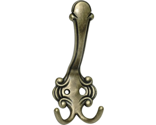 Garderobehaak metaal bruin 150x60x70 mm met 2 haken Garderobehaak metaal bruin 150x60x70 mm met 2 haken