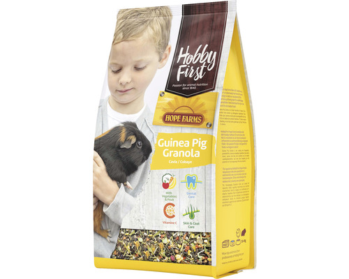 HOPE FARMS Caviavoer Hobby First Guinea Pig Granola 2 kg Hobby First Hope Farms voederverpakking voor cavia granola