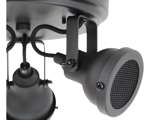 Zwarte plafondlamp met meerdere spots