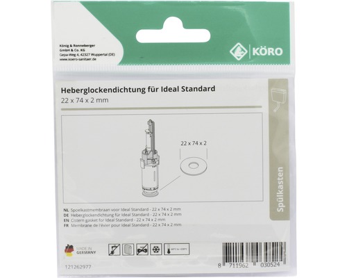 Spoelkastmembraan voor Ideal Standard, 22 x 74 x 2 millimeter