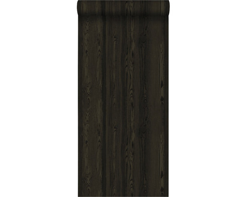 ORIGIN Vliesbehang 347526 Matières - Wood hout motief zwart
