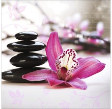 Decoratieve stenen piramide met orchidee