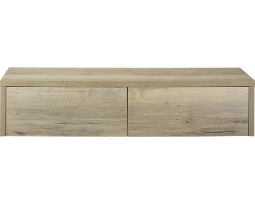 SANOX Badkamermeubelset Bloxx met wastafelblad 35x160x45 cm natuur eiken Houtkleurige badkameronderkast met twee laden