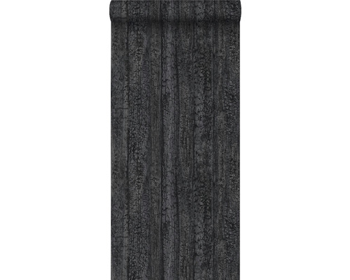 ORIGIN Vliesbehang 347531 Matières - Wood houtmotief zwart