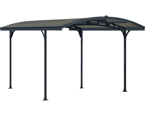 Vrijstaande carport met gebogen dak
