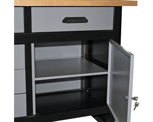 Werkbank met lade en open kast