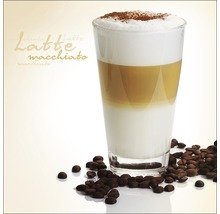 Latte Macchiato in glas met koffiebonen