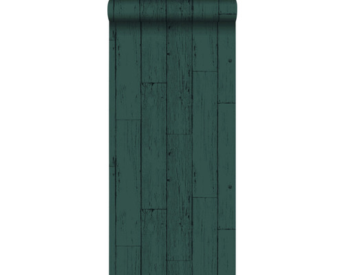 ORIGIN Vliesbehang 347536 Matières - Wood verweerde houten planken smaragd groen
