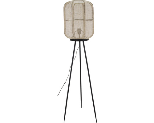 Vloerlamp met statief en kap van natuurlijke vezels