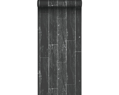 ORIGIN Vliesbehang 347542 Matières - Wood verweerde houten planken zwart/zilver
