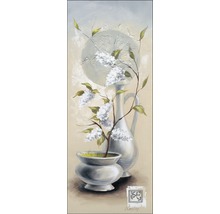 Schilderij met bloemen in vaas en kruik