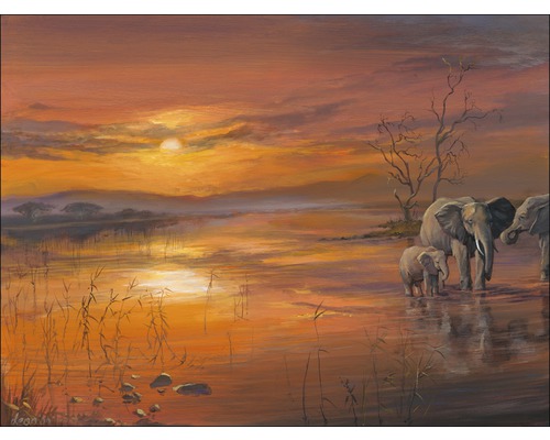PURE LIVING Schilderij canvas African scenery III 57x77 cm