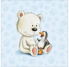 Illustratie van een ijsbeer met een pinguïn