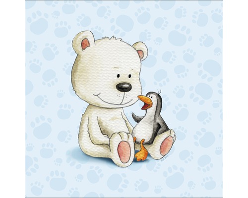 Illustratie van een ijsbeer met een pinguïn
