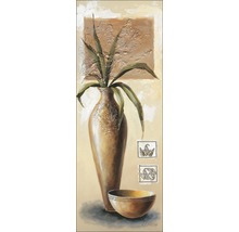 Schilderij met vaas, plant en schaal
