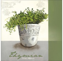 Schilderij met tijm in een sierpot