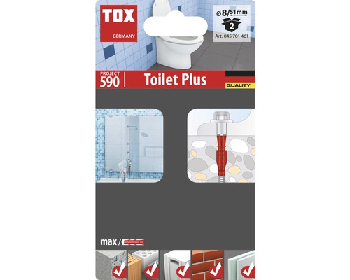 TOX Project 590 Toilet Plus bevestigingsmateriaal, diameter acht millimeter, lengte 51 millimeter, twee stuks