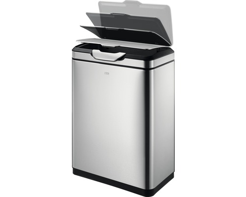 Roestvrijstalen afvalemmer met open deksel