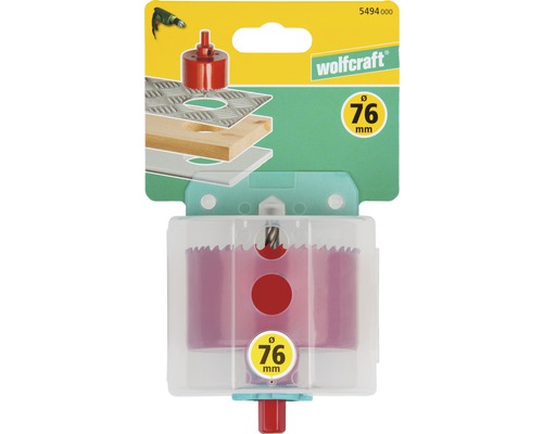 Wolfcraft gatzagen met een diameter van 76 millimeter in verpakking