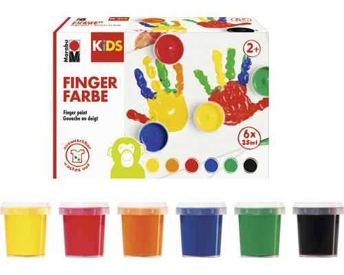 Marabu Kids Vingerverfset met zes kleuren